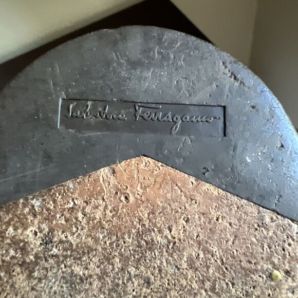 SALVATORE FERRAGAMO Men's Wingtip Oxford Leather Shoes 11 B Cognac Brown Italy - Picture 12 of 16